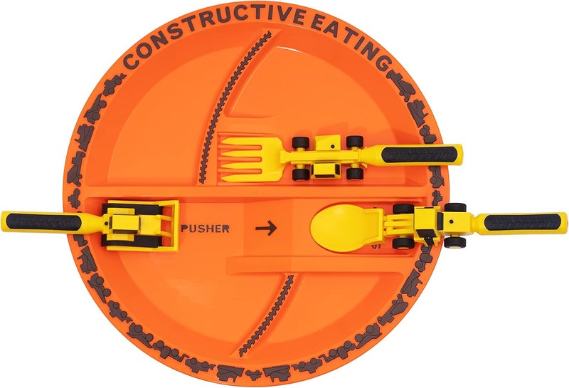 Constructive Eating - Construction Utensil Set with Construction Plate - Image 2
